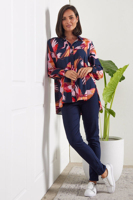 Elowyn Shirt - Navy Crane