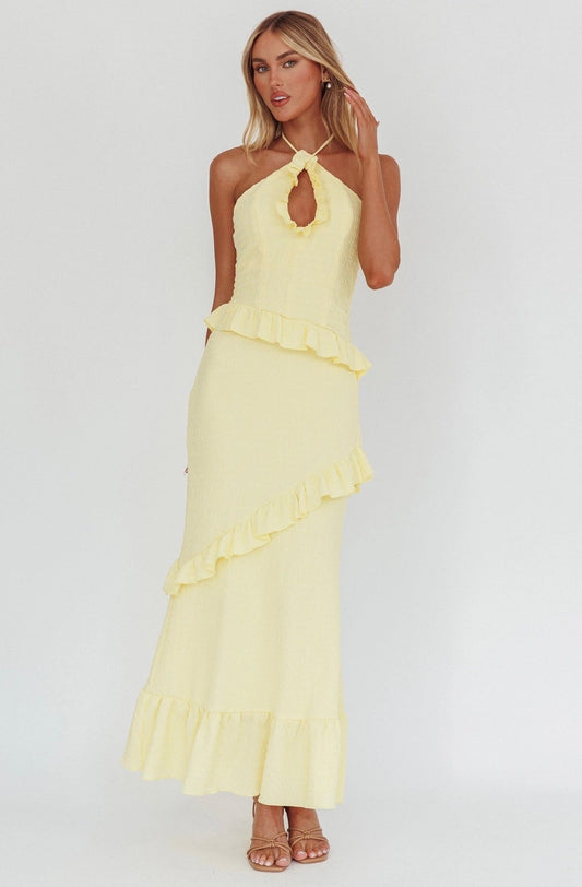 Lemon Crinkle Maxi Two Piece