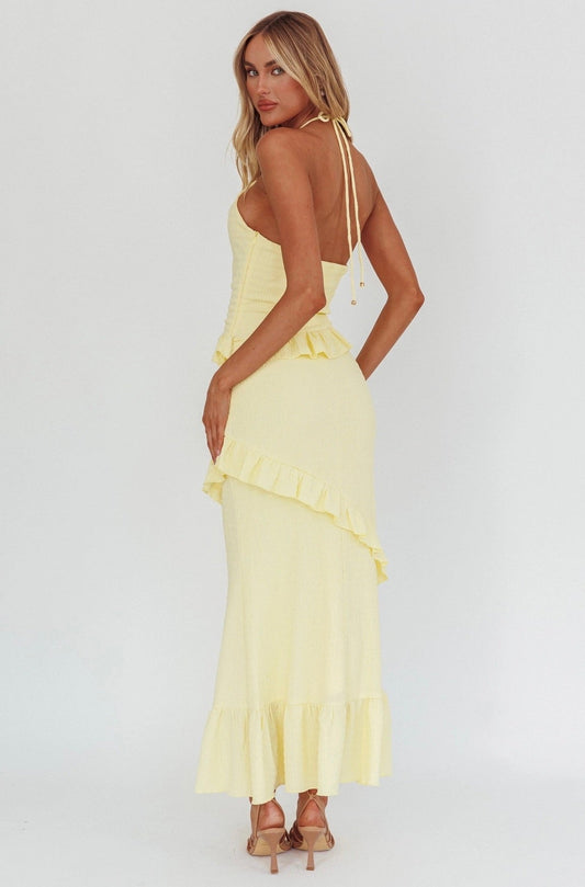 Lemon Crinkle Maxi Two Piece