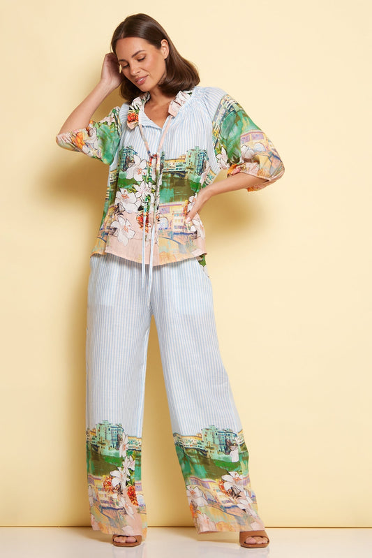 Calliope Blouse - Seaside Gardens