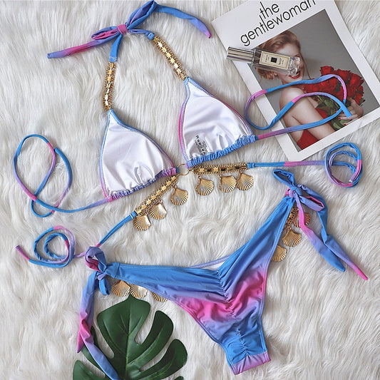 Boho Strappy Swimsuit – Golden Hour – Azure Tide