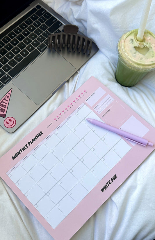 Organised Girly A4 Monthly Planner Pink