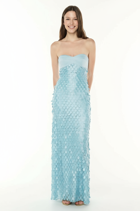 Peony Dreams Dress - Blue