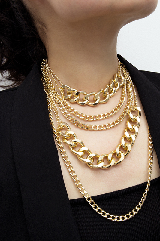 Gothic Layered Baroque Chain Necklace