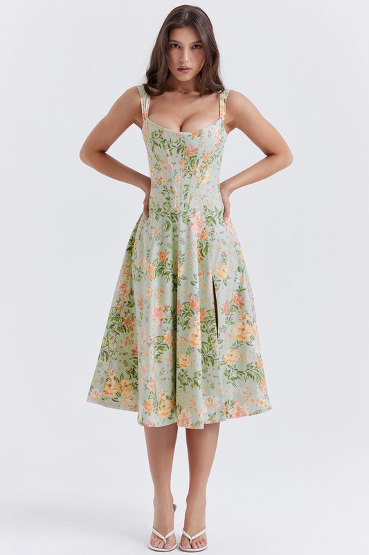 Saira Pale Jade Printed Sundress
