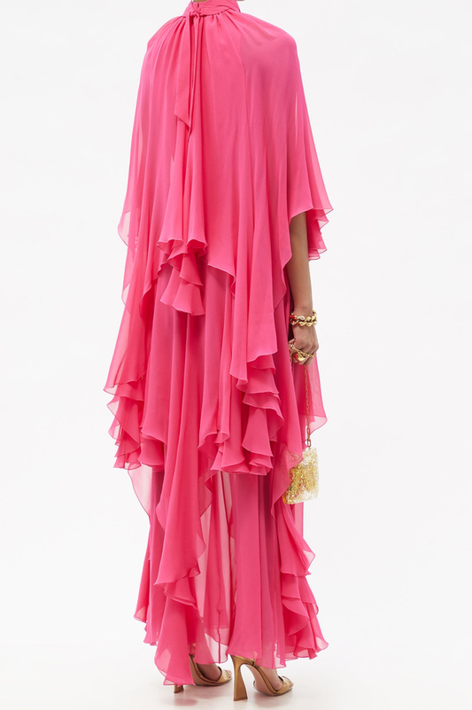 Layered Silk-Georgette Gown