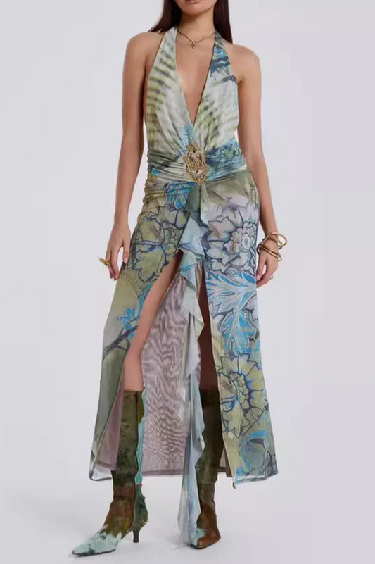 Cindy Plunge Maxi Dress