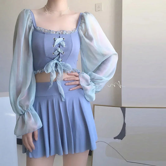 Elegant Swimsuit – Golden Hour – Azure Tide