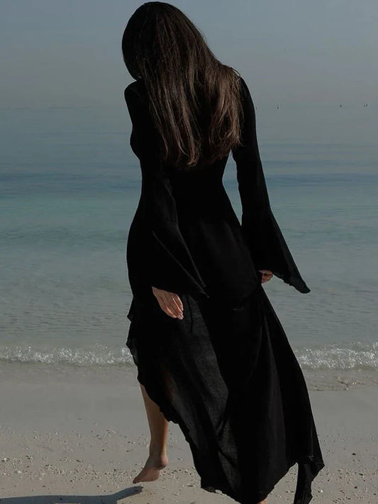 Ruffle Long Vacation Wrap