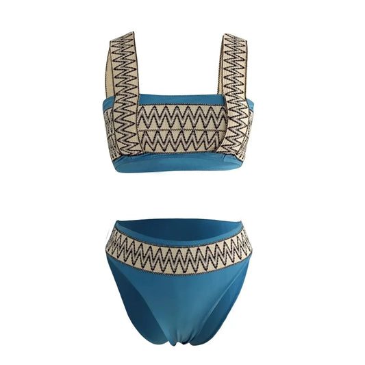 Elegant Strappy Swimsuit – Vintage Chic – Aqua Luxe