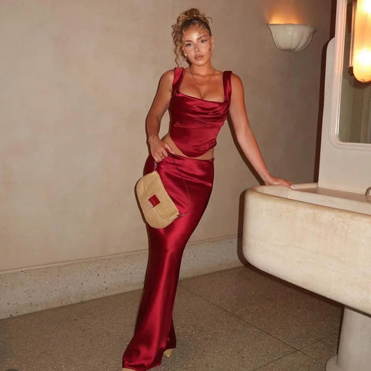 Wine On Christmas Skirt Set