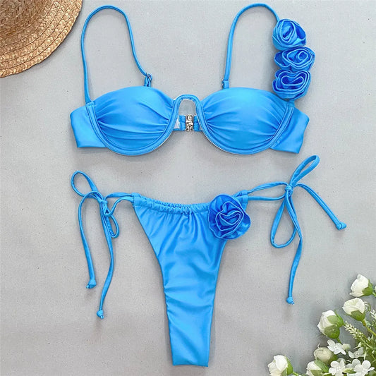 Sculpted Cut-Out Bikini – Vintage Chic – Azure Tide