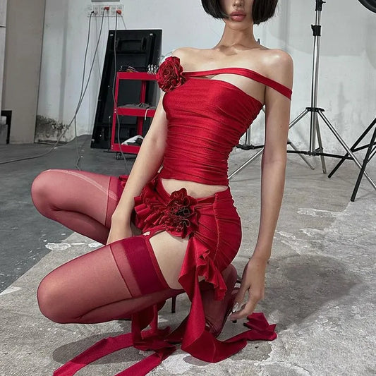 New Year Blues Skirt Set