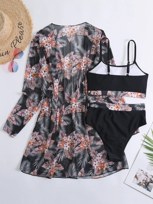 Luxe Strappy Swimsuit – Floral Dream – Sunset Muse