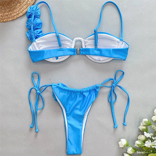 Sculpted Cut-Out Bikini – Vintage Chic – Azure Tide