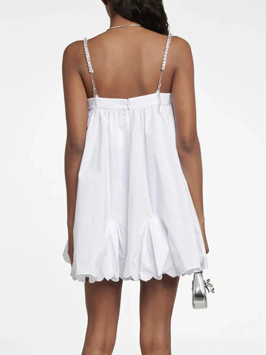Cold White Flowers Mini Dress