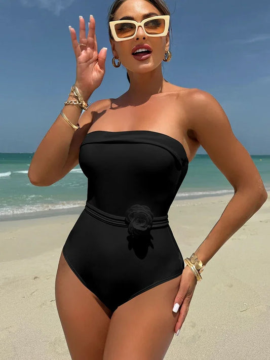 3D Floral Swim Dress