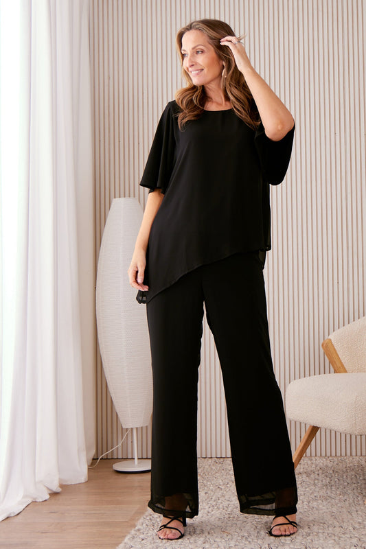 Serendipity Chiffon Top - Black