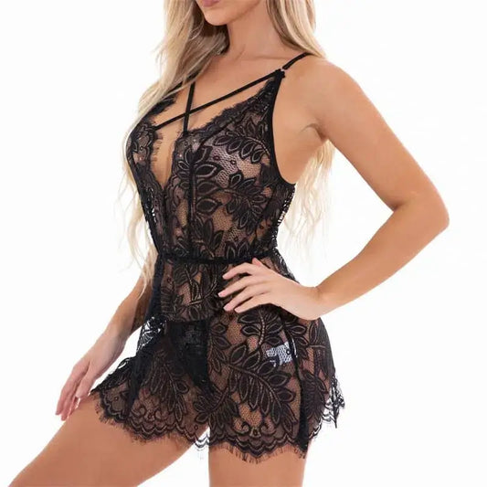 Chest Cross Lace Babydoll