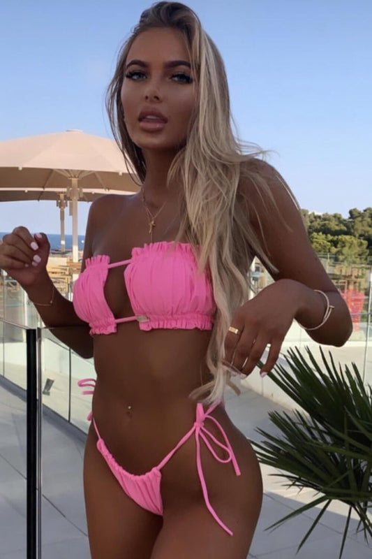 Glam Triangle Bikini – Crisscross Style – Azure Tide