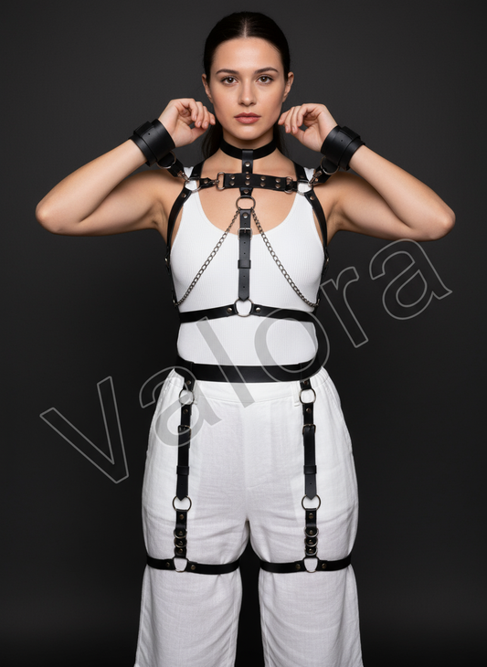 Bound Desire Leather Garter Set