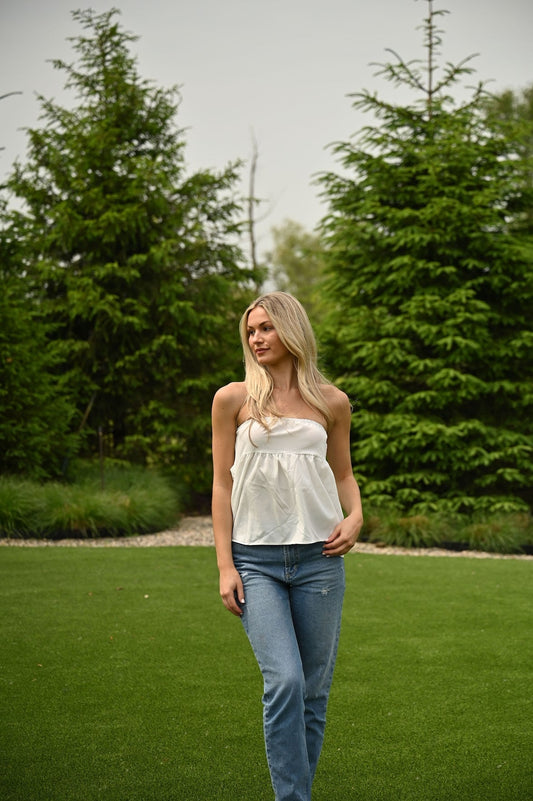 Summer Tan Top - White