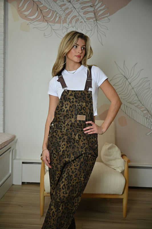 Leopard Print Overalls