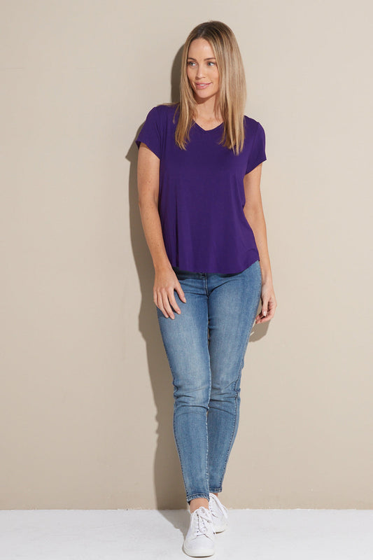 Bamboo Tee - Eggplant