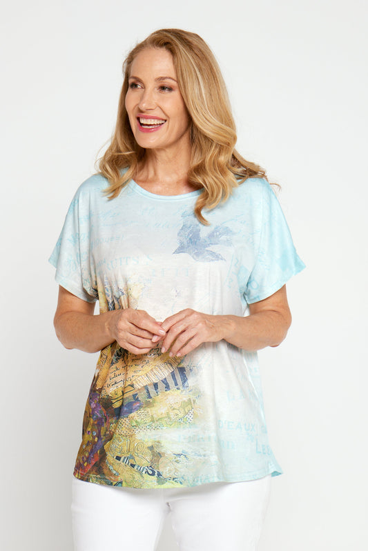 Poetry Top - Mint Collage