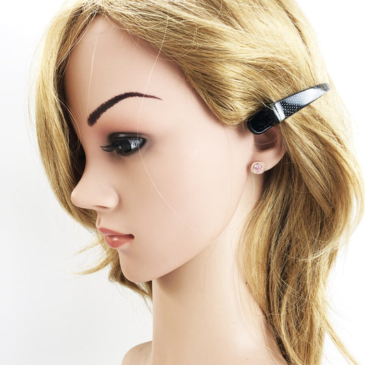 Authentic 925 Sterling Silver Light of Luna Pink Round Ear Women Studs Earrings