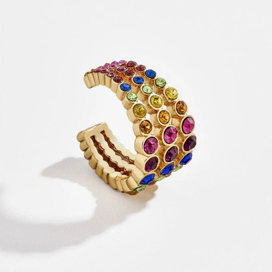 Stackable C Shaped CZ Rhinestone Small Ear cuff Clip Earrings