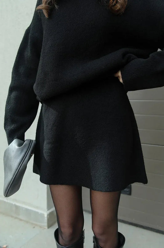 Amber - Chic Knit Skirt Set (Top + Skirt)