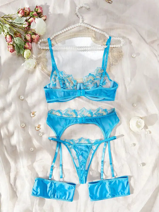 Starry Nights 3 Piece Garter Set - Lingerie