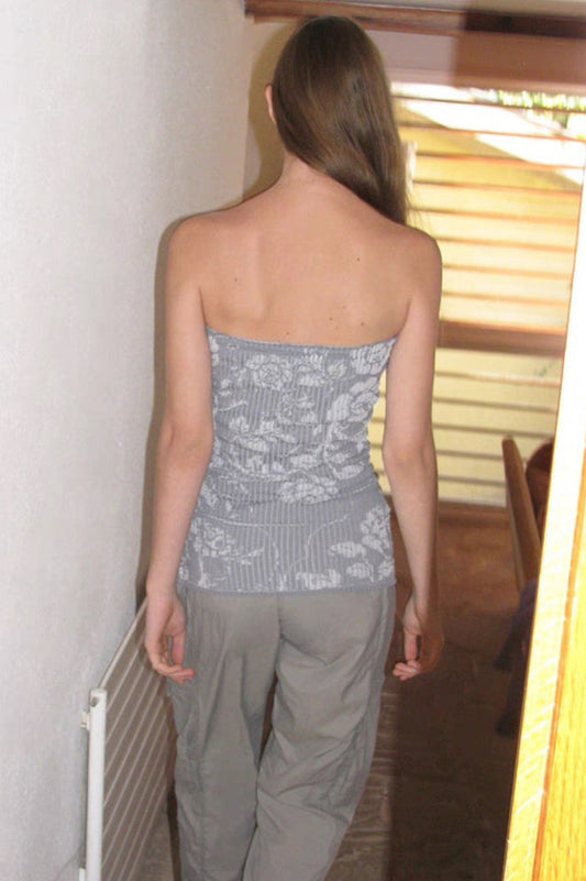 Floral Print Ribbed Top