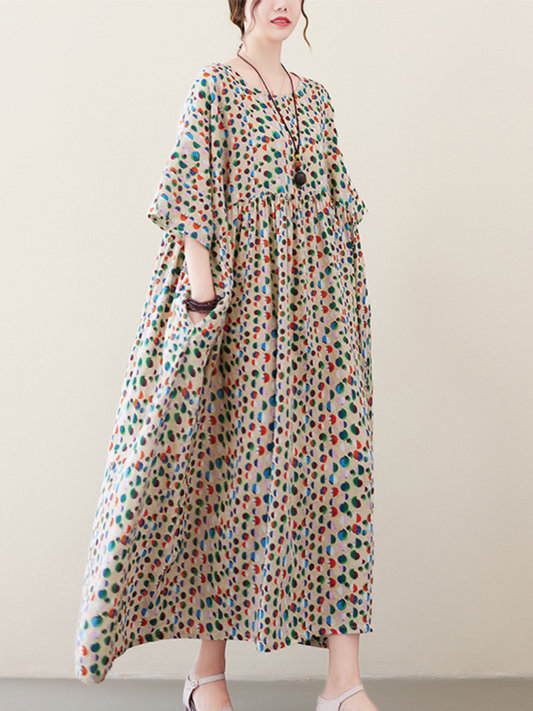 Womens Casual Summer Fashion Floral Smock Dress