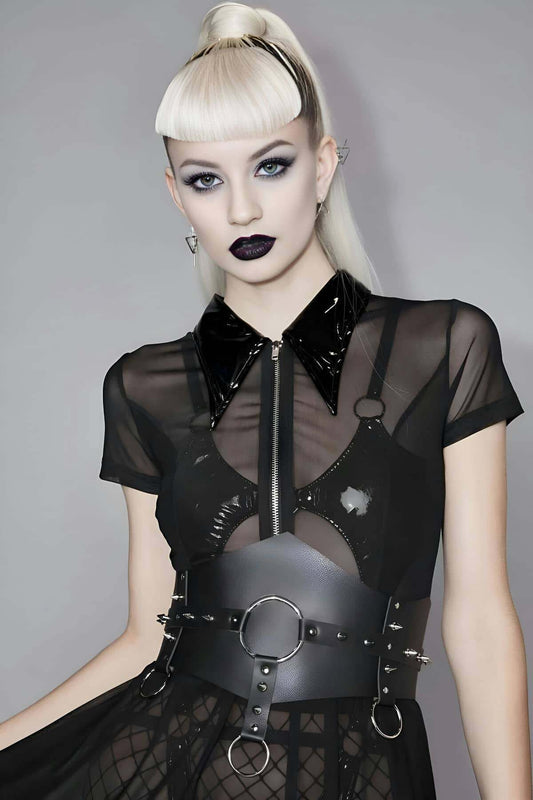 Leather Waist Belt with Nail Detail, Stylish Women's Dress Belt, Women's Corset Belt