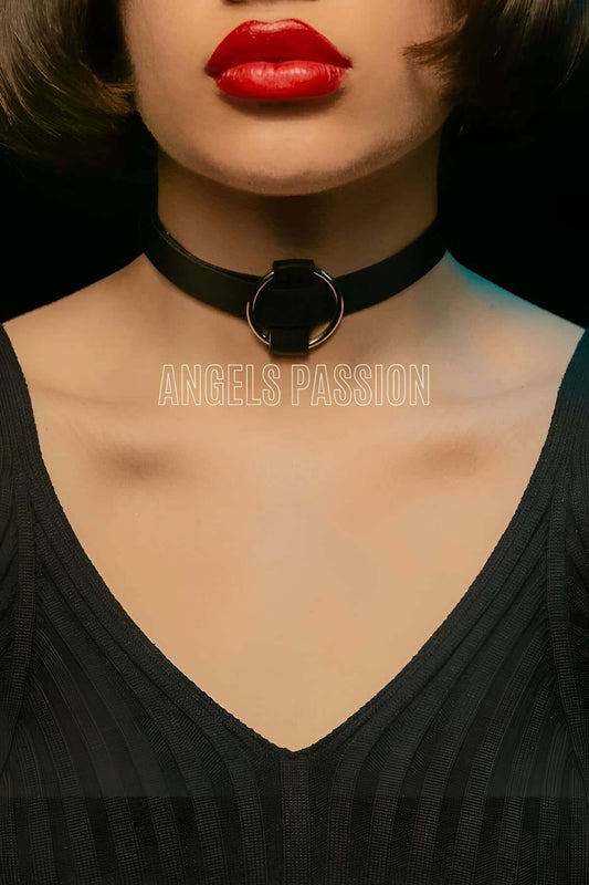 Leather Choker, Leather Necklace Collar