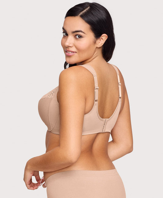 Low Cut WonderWire Lace Bra Cafe