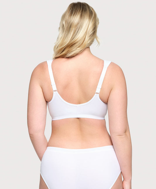 Front-Closure Cotton WonderWire Bra White