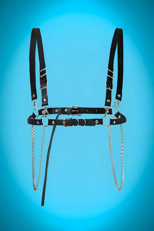 Belt on Dress with Chain and Ring Detail