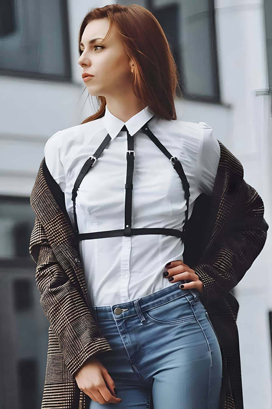 Shirt Top Leather Accessory - sexy harness