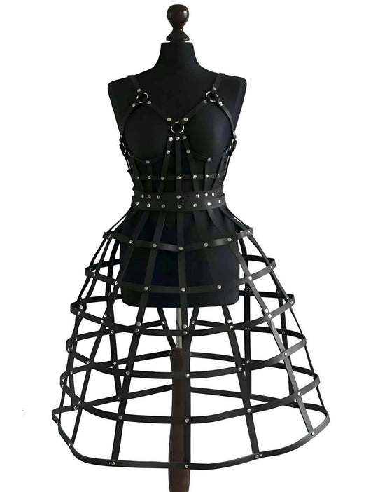 Lattice Design Leather Bottom and Top Set, Festival Costumes