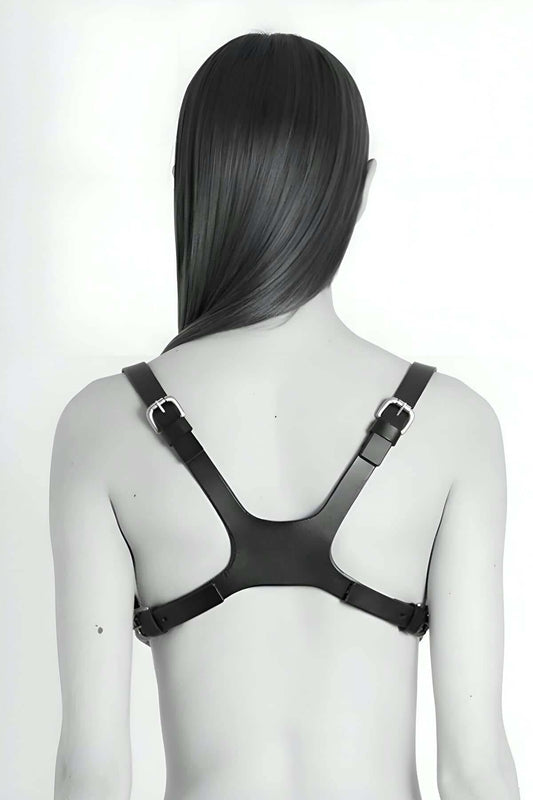 Skull Design Over-the-Clothing Fantasy Sexy Leather Body Harness
