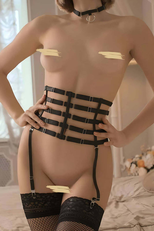 Elastic Waist Corset Harness, Fantasy Underwear Harness