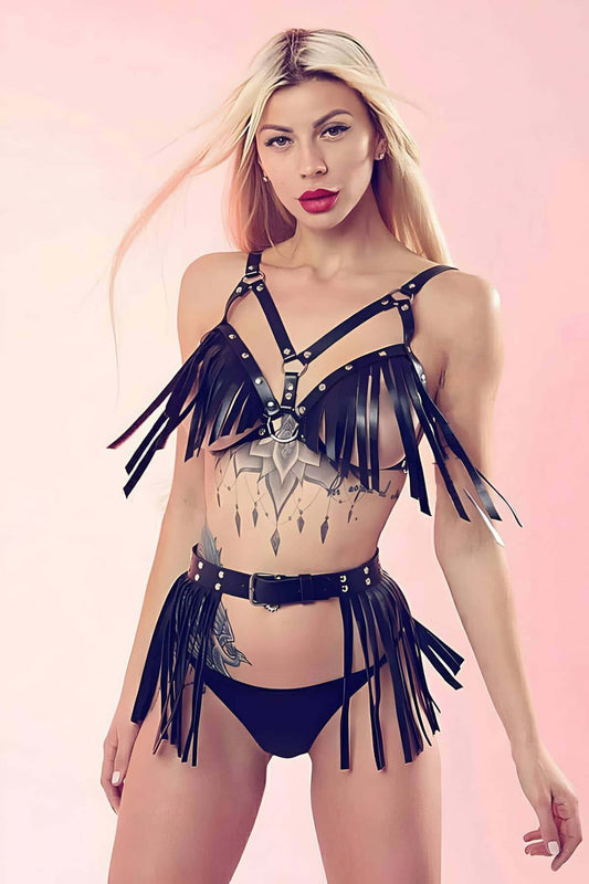 Tassel Leather Fantasy Suit