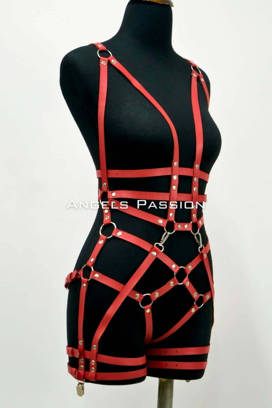 Leather Body Harness, Leather Dancer Costume, Pole Dance Costume