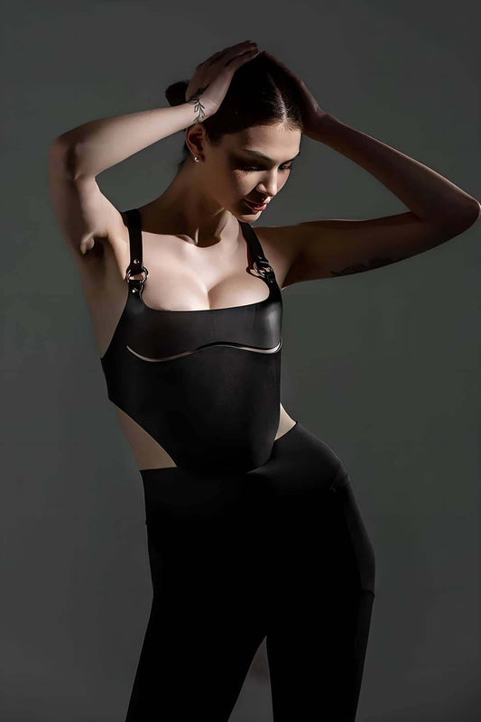 Leather Chest Harness, Stylish Leather Bustier