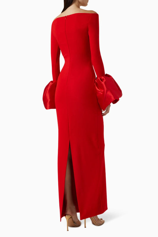 Talia Oversized-Cuffs Gown