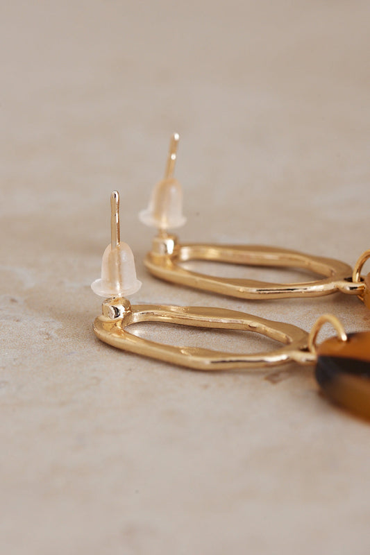 Celeste Drop Earrings - Gold/Tortoise Shell