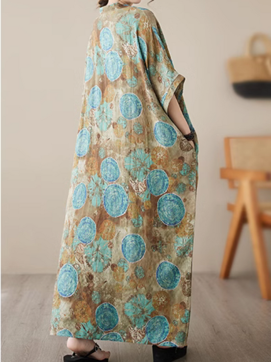 Sunflower Deligh Summer Kaftan Dress